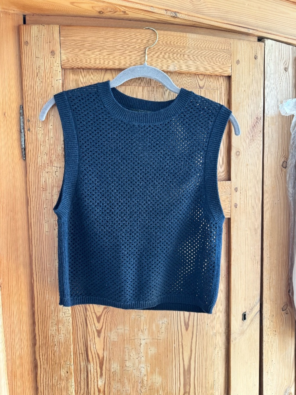 Rag & Bone Navy Open Knit Sleeveless Sweater Vest – Size S